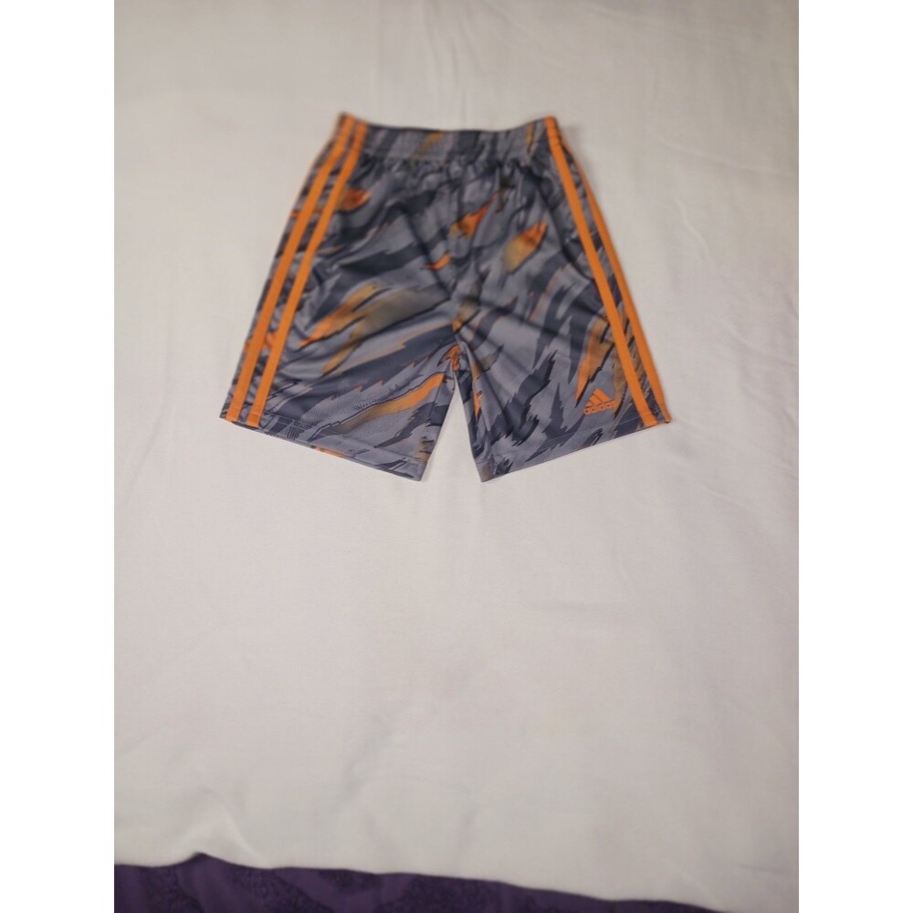 Adidas Boys Size 6 Gray Orange Athletic Shorts